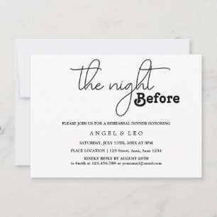 Tarjeta de invitación de cena de la noche anterior