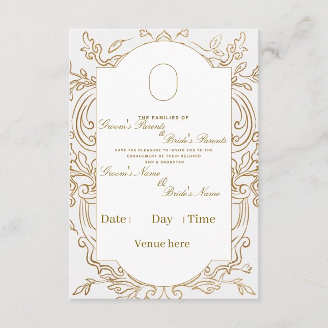Tarjeta de Invitación de Ceremonia de Compromiso F (Anverso)