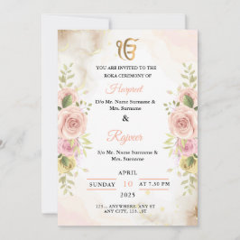 Tarjeta de invitación de ceremonia de Roka, ceremo