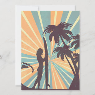 Tarjeta de invitación de Chica surfista