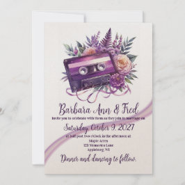Tarjeta de invitación de cinta Retro Violet Vibes