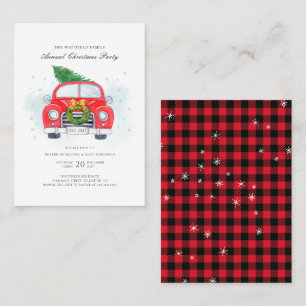 Tarjeta de invitación de coche rojo de fiesta de N