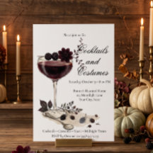 Tarjeta de Invitación de Cóctel de Halloween Vinta
