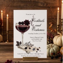 Tarjeta de Invitación de Cóctel de Halloween Vinta