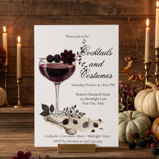 Tarjeta de Invitación de Cóctel de Halloween Vinta