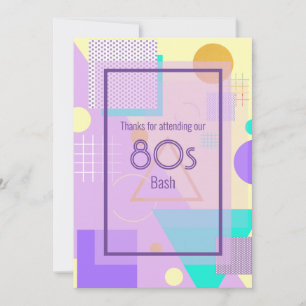 Tarjeta de invitación de color amarillo retro funk