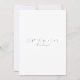 Tarjeta de Invitación de compromiso azul y blanco