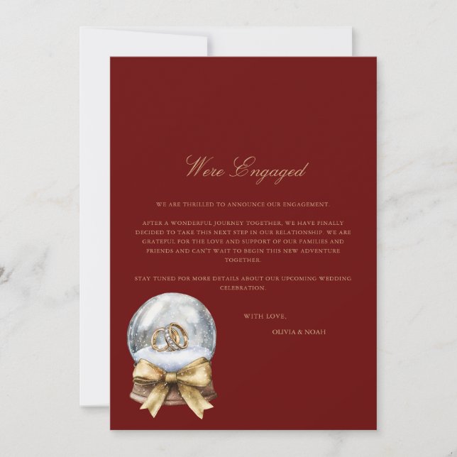 Tarjeta de Invitación de compromiso de decoración  (Anverso)