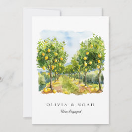 Tarjeta de Invitación de compromiso de limón medit