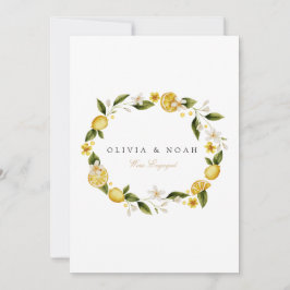 Tarjeta de Invitación de compromiso de limón medit