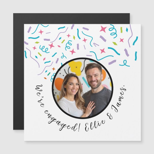 Tarjeta de Invitación de compromiso de nombre de f (Anverso/Reverso)