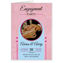 Tarjeta de Invitación de Compromiso Elegante con F
