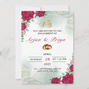 Tarjeta de invitación de compromiso indio, ceremon