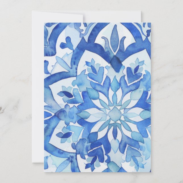 Tarjeta de Invitación de compromiso mediterráneo (Reverso)