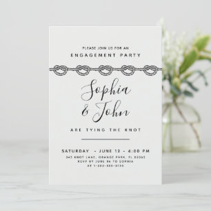 Tarjeta de invitación de compromiso para atar el n