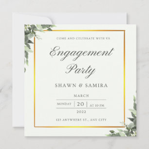Tarjeta de invitación de compromiso simple