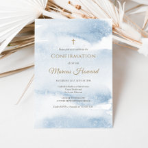 Tarjeta de invitación de confirmación para niño co