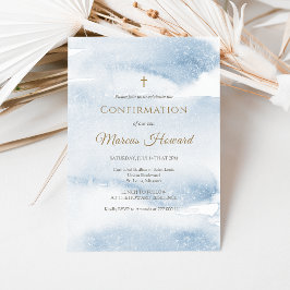 Tarjeta de invitación de confirmación para niño co