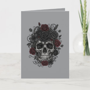Tarjeta de invitación de cráneo gótico – Día de lo