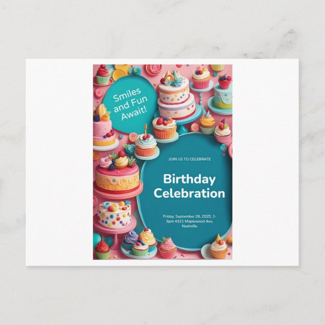 TARJETA DE INVITACIÓN DE CUMPLEAÑOS (Anverso)