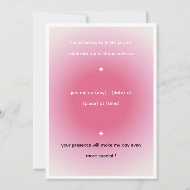 tarjeta de invitación de cumpleaños (Anverso)