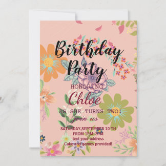 Tarjeta de invitación de cumpleaños