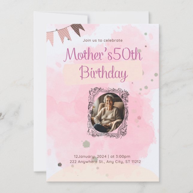 tarjeta de invitación de cumpleaños (Anverso)