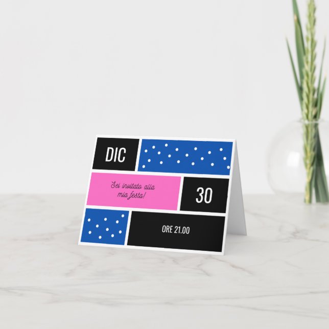 Tarjeta de invitación de cumpleaños (Anverso)