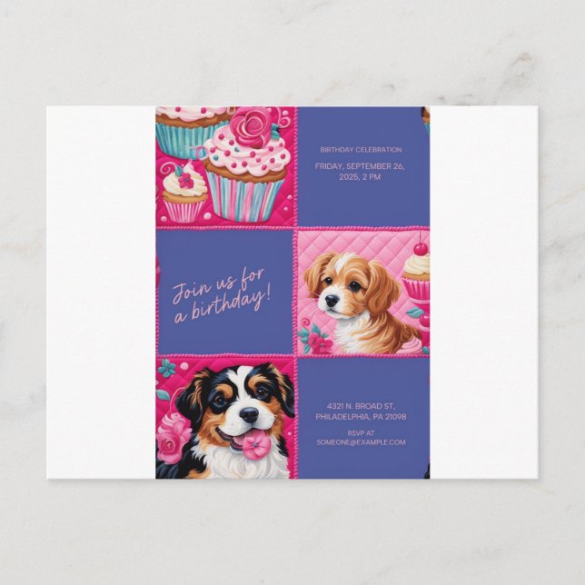 TARJETA DE INVITACIÓN DE CUMPLEAÑOS (Anverso)