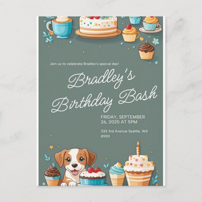 TARJETA DE INVITACIÓN DE CUMPLEAÑOS (Anverso)