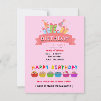 Tarjeta de invitación de cumpleaños