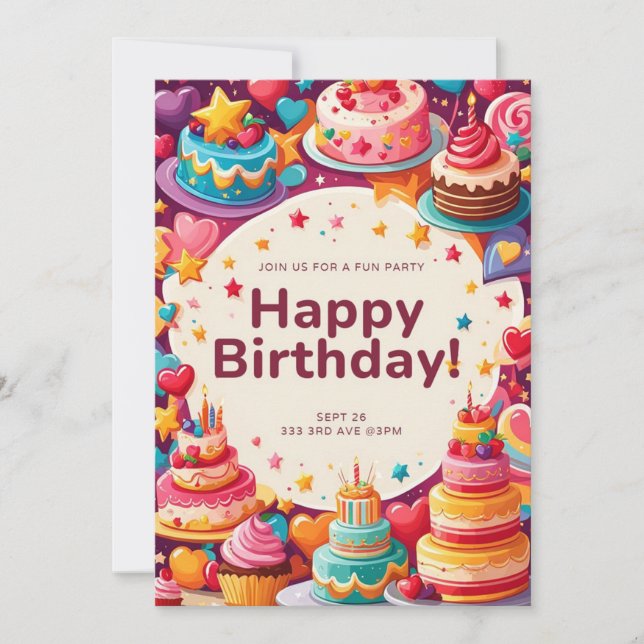 TARJETA DE INVITACIÓN DE CUMPLEAÑOS (Anverso)