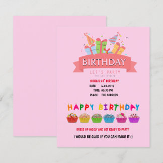 Tarjeta de invitación de cumpleaños