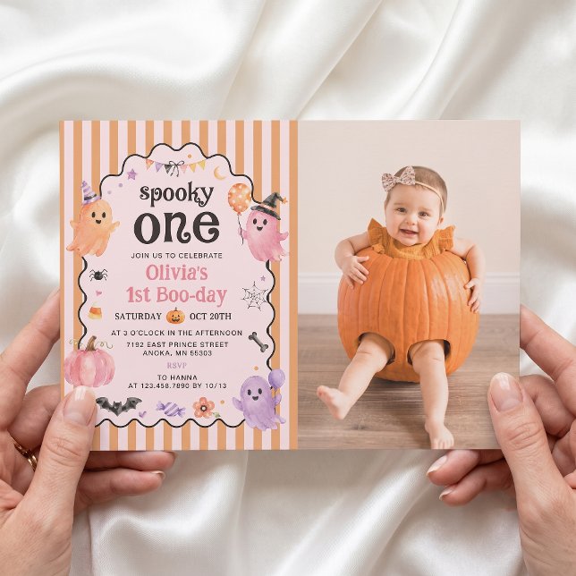 Tarjeta de invitación de cumpleaños 1º Cute Ghost  (Subido por el creador)