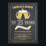 Tarjeta de invitación de cumpleaños 21 a las braga<br><div class="desc">Chimenea y cerveza 21ª tarjeta de invitación de cumpleaños con antecedentes de pizarra. 16.º 18.21.30.40.50.60.70.80.90.100. Cualquier edad. Para una mayor personalización,  haga clic en el botón "Personalizar" y utilice nuestra herramienta de diseño para modificar esta plantilla.</div>