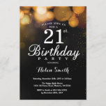 Tarjeta de invitación de cumpleaños 21 Purpurina d<br><div class="desc">Tarjeta de invitación por cumpleaños 21 Purpurina Gold. Cumpleaños de adultos. Fondo Bokeh Purpurina Gold. 16a 18a 21a 30a 40a 50a 60a 70a 80a 90a 100a. Cualquier edad.
Para más personalización,  haga clic en el botón "Personalizar" y utilice nuestra herramienta de diseño para modificar esta plantilla.</div>