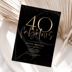 Tarjeta de invitación de cumpleaños 40 y fabuloso 
