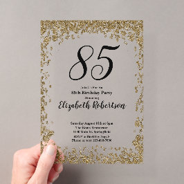 Tarjeta de invitación de cumpleaños 85 elegante en