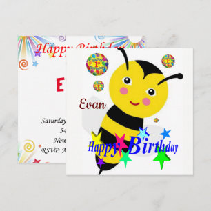 Tarjeta de Invitación de Cumpleaños Abejorro