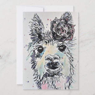Tarjeta de invitación de cumpleaños acuarela arte 