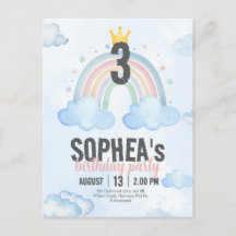 Tarjeta de Invitación de Cumpleaños Arcoíris Mágic