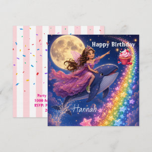 Tarjeta de Invitación de Cumpleaños Ballena FairyR