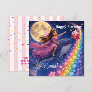 Tarjeta de Invitación de Cumpleaños Ballena FairyR