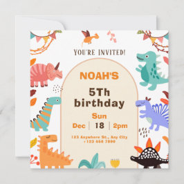 Tarjeta de invitación de cumpleaños Beige Brown Cu
