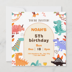 Tarjeta de invitación de cumpleaños Beige Brown Cu