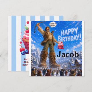 Tarjeta de invitación de cumpleaños cantando feliz