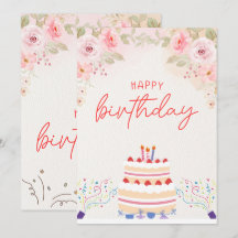 Tarjeta de invitación de cumpleaños color de agua