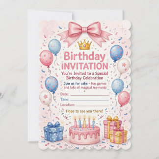 Tarjeta de Invitación de Cumpleaños Colorida – Fie