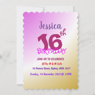 Tarjeta de invitación de cumpleaños colorida para 