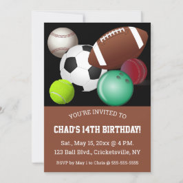 Tarjeta de invitación de cumpleaños con balones de